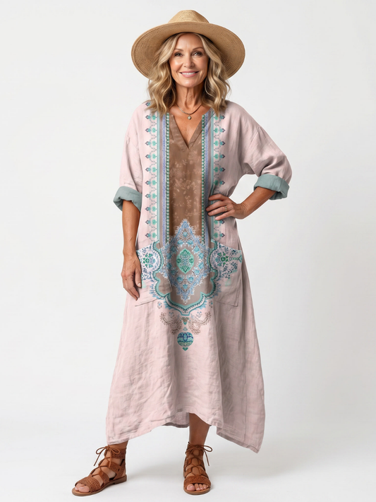 Abito Midi Relaxed con Pannelli Design e Tasche