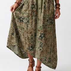 Vestito Midi Oversized con Tasche e Bottoni