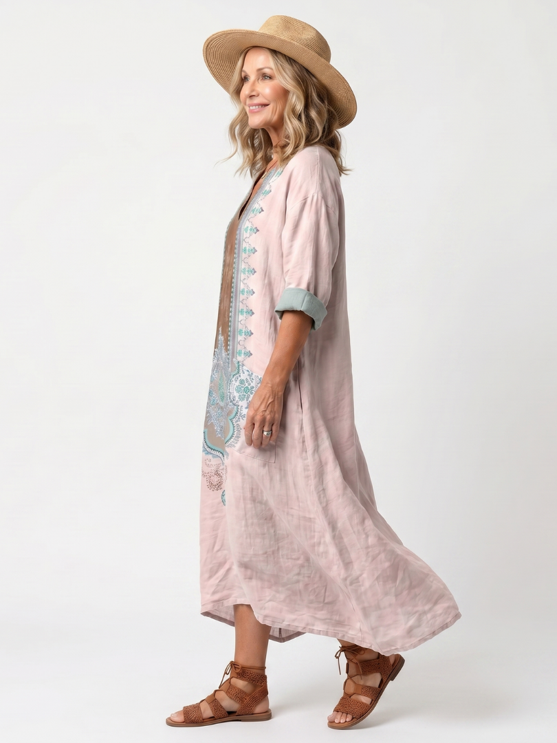 Abito Midi Relaxed con Pannelli Design e Tasche