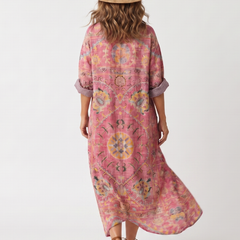 Abito Midi Relaxed con Stampa Astratta