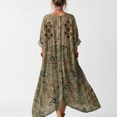 Vestito Midi Oversized con Tasche e Bottoni