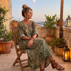 Vestito Midi Oversized con Tasche e Bottoni