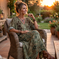 Vestito Midi Oversized con Tasche e Bottoni