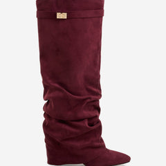 Stivali al Ginocchio Lavista Slouchy in Camoscio – Bordeaux