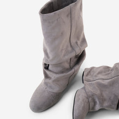 Stivali Emilia Slouchy in Camoscio – Grigio