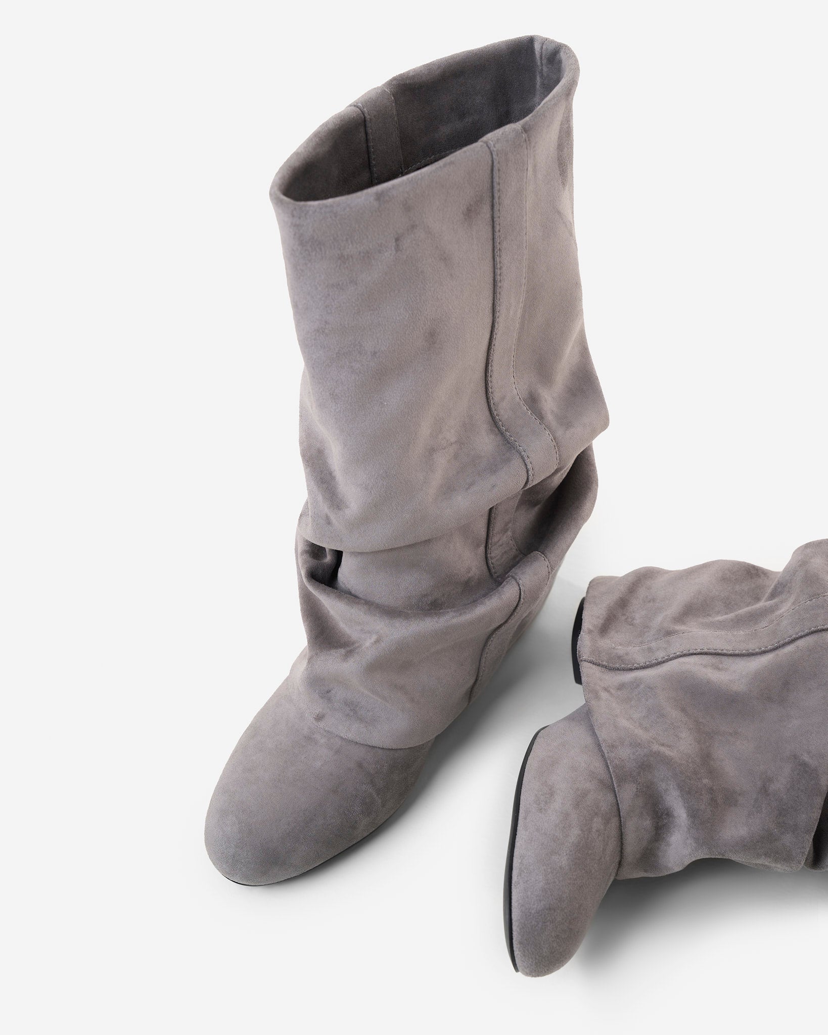 Stivali Emilia Slouchy in Camoscio – Grigio