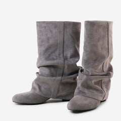 Stivali Emilia Slouchy in Camoscio – Grigio