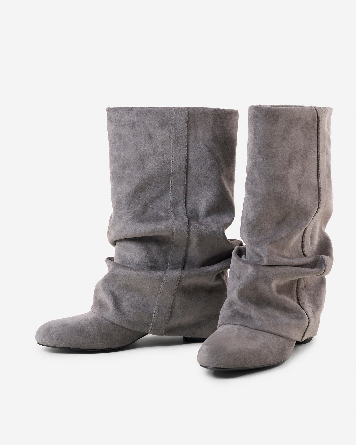 Stivali Emilia Slouchy in Camoscio – Grigio