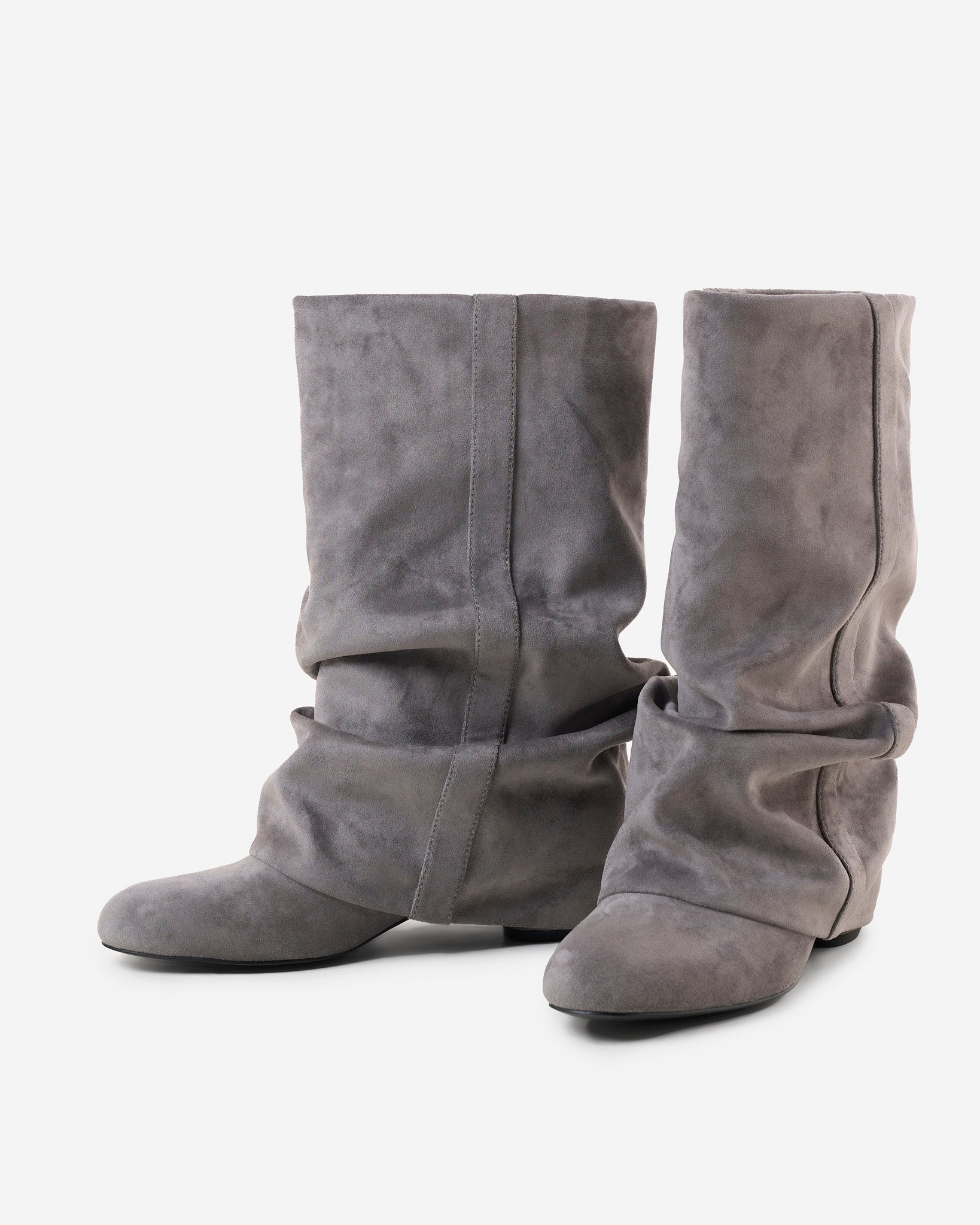 Stivali Emilia Slouchy in Camoscio – Grigio