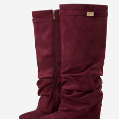 Stivali al Ginocchio Lavista Slouchy in Camoscio – Bordeaux