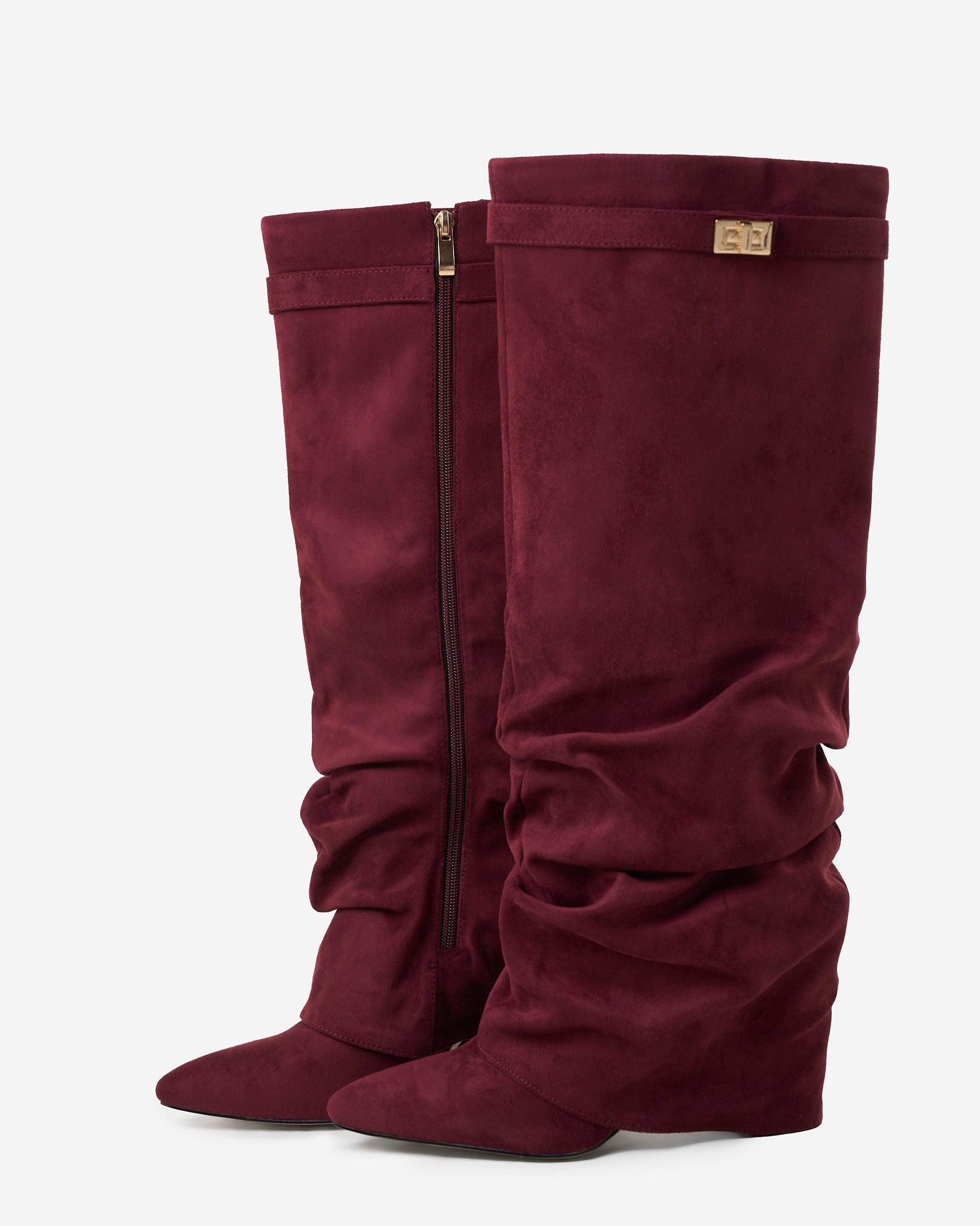Stivali al Ginocchio Lavista Slouchy in Camoscio – Bordeaux