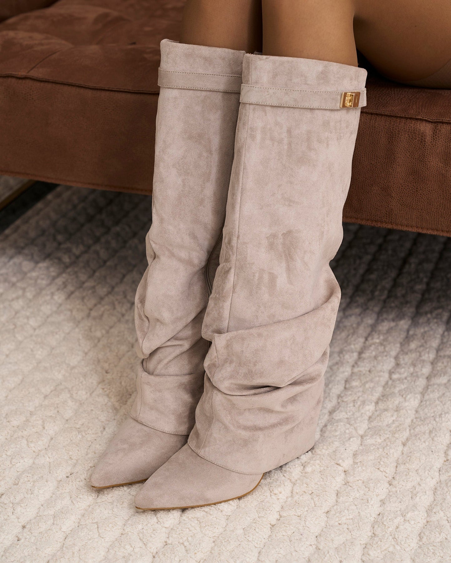Stivali al Ginocchio Lavista Slouchy in Camoscio – Talpa
