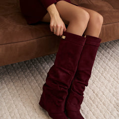 Stivali al Ginocchio Lavista Slouchy in Camoscio – Bordeaux