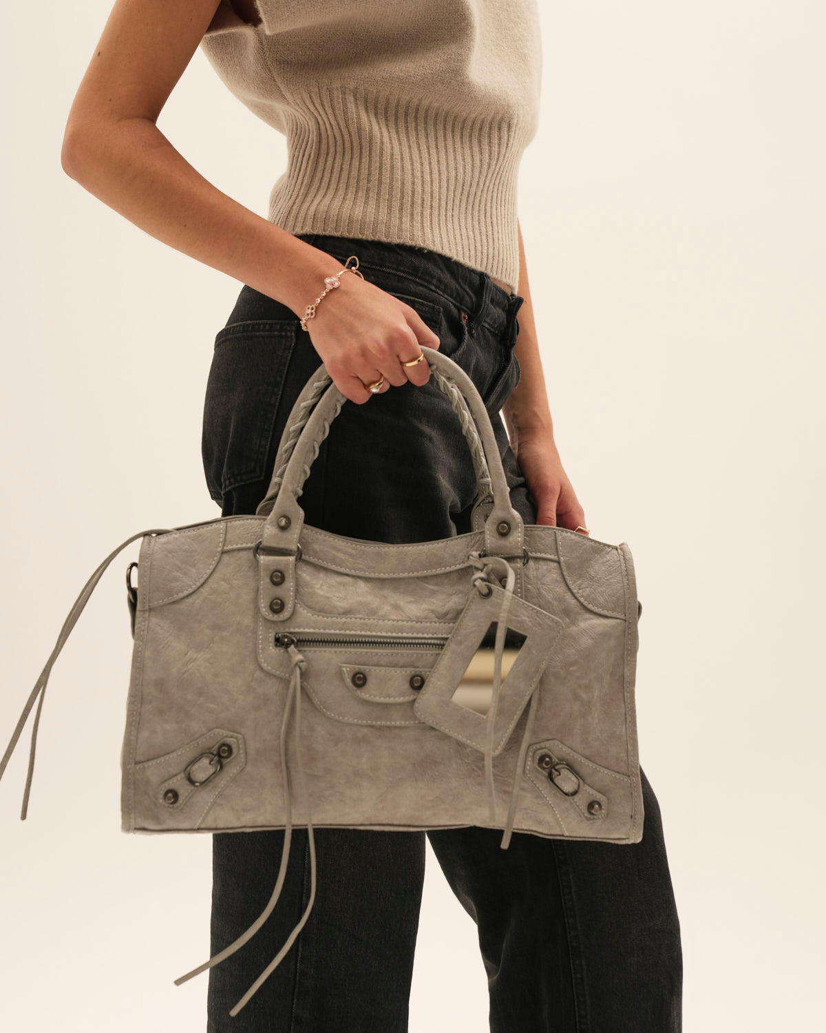 Borsa It Girl Grande – Grigio Chiaro