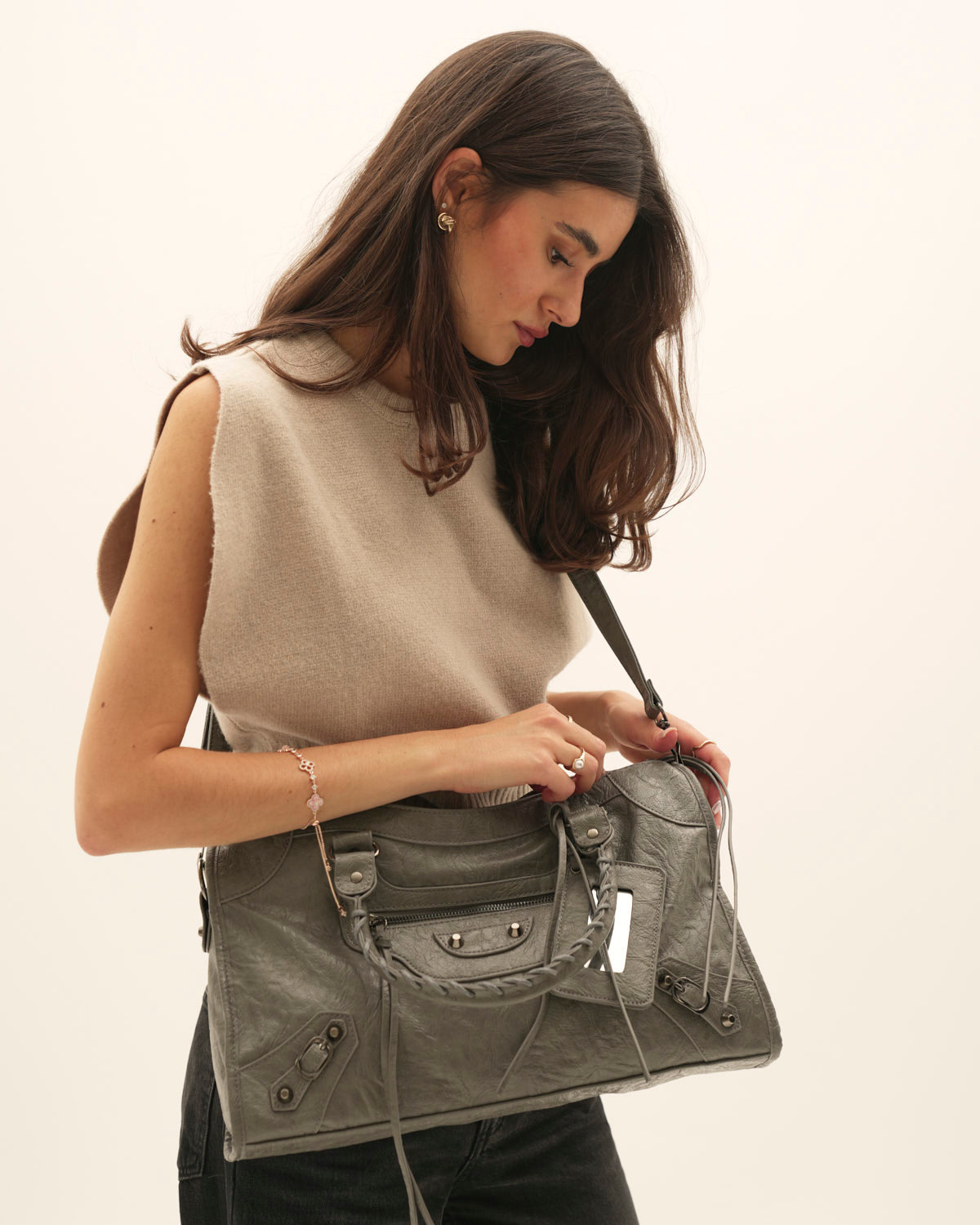 Borsa It Girl Grande – Grigio Scuro