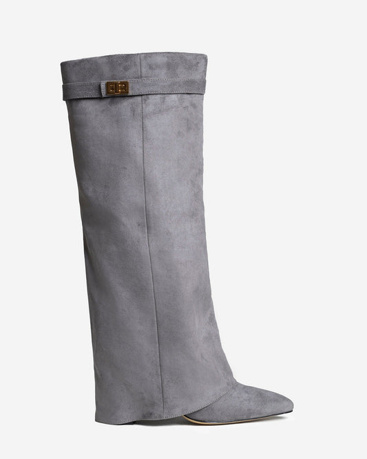 Stivali al Ginocchio Lavista in Camoscio – Grigio