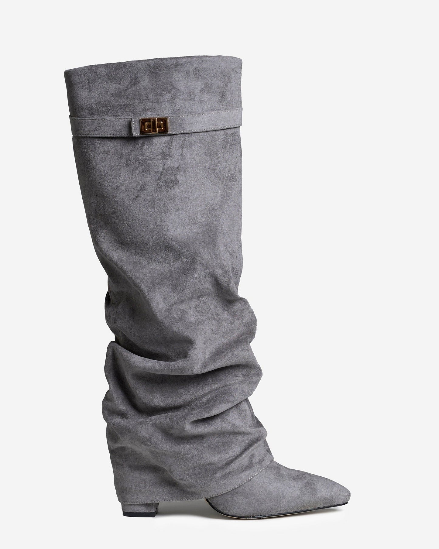 Stivali al Ginocchio Lavista Slouchy in Camoscio – Grigio