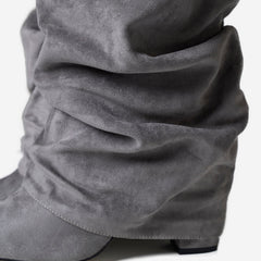 Stivali al Ginocchio Lavista Slouchy in Camoscio – Grigio
