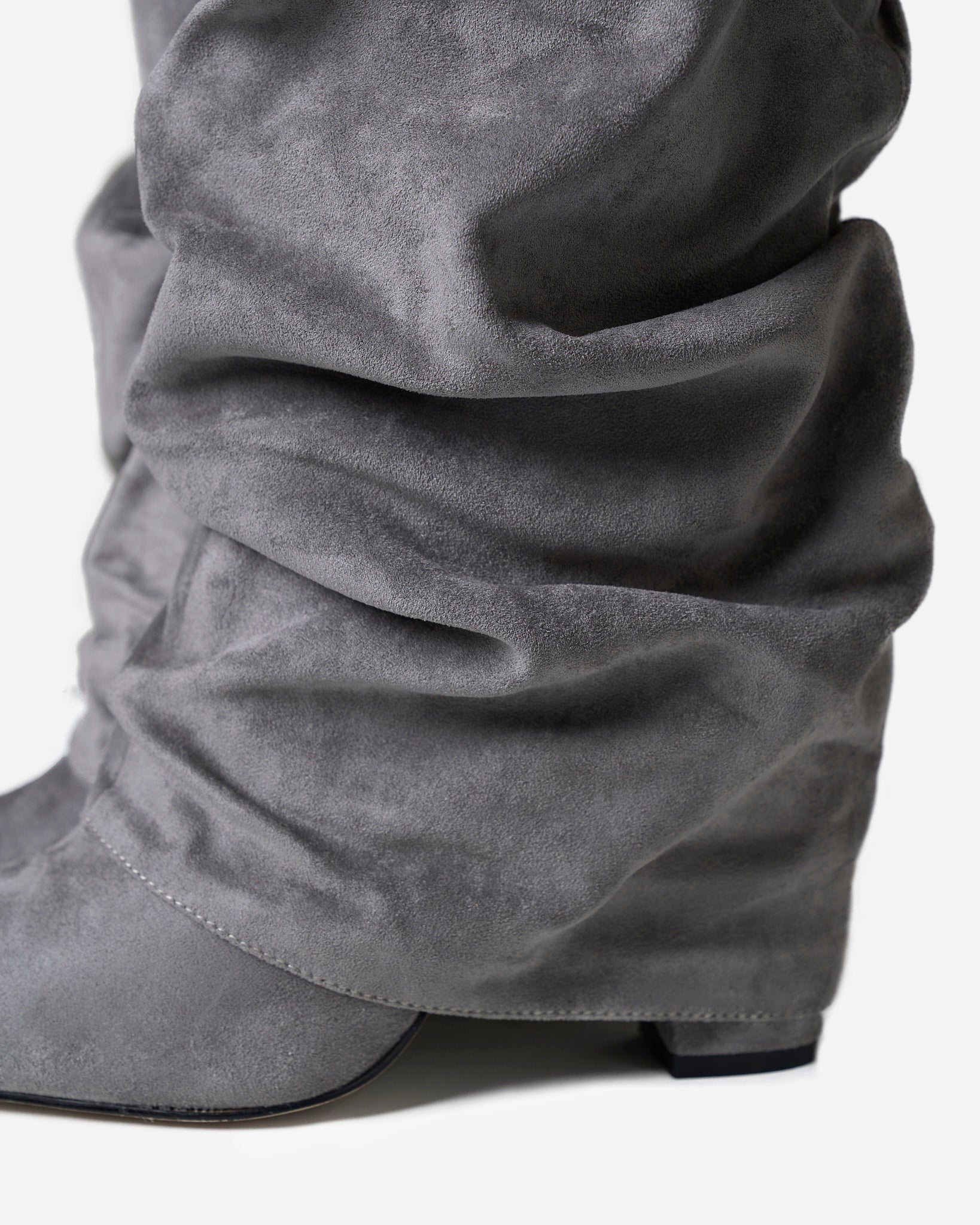 Stivali al Ginocchio Lavista Slouchy in Camoscio – Grigio