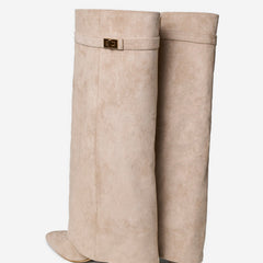 Stivali al Ginocchio Lavista in Camoscio – Beige