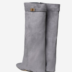 Stivali al Ginocchio Lavista in Camoscio – Grigio