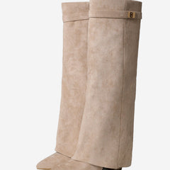 Stivali al Ginocchio Lavista in Camoscio – Beige