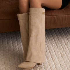 Stivali al Ginocchio Lavista in Camoscio – Beige