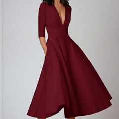 Vestito Midi Svasato Elara