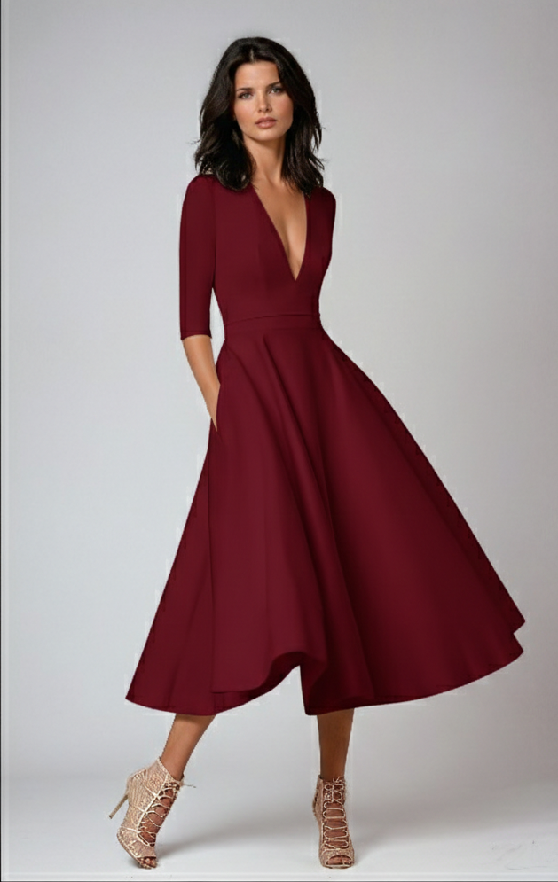 Vestito Midi Svasato Elara