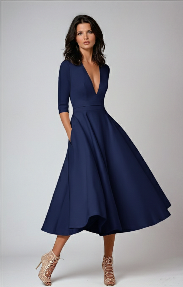 Vestito Midi Svasato Elara