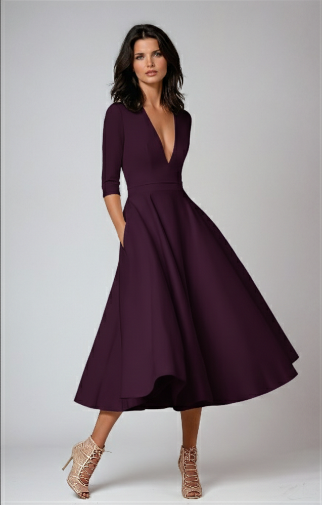 Vestito Midi Svasato Elara