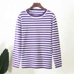 Maglia a maniche lunghe a righe in cotone Emilia