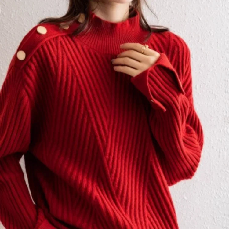 Maglione Sofia a Costine con Bottoni