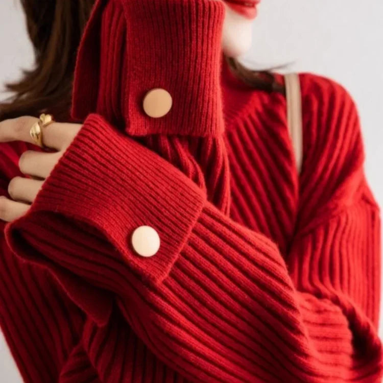 Maglione Sofia a Costine con Bottoni