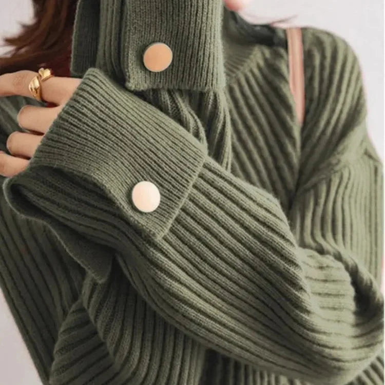 Maglione Sofia a Costine con Bottoni