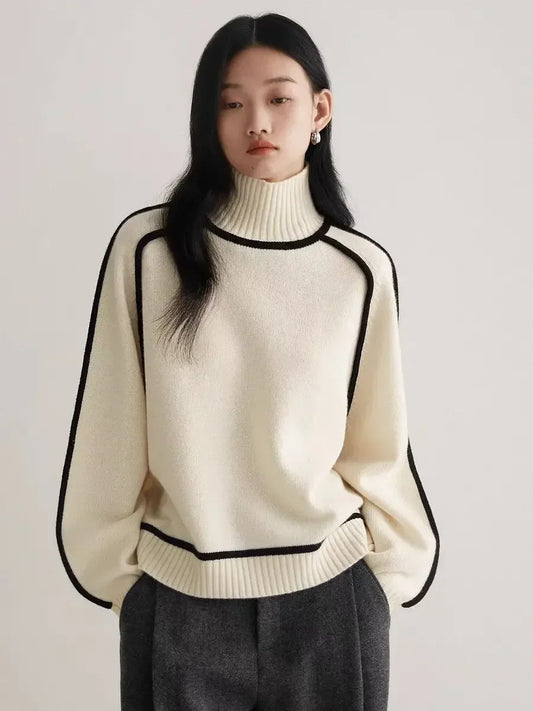 Maglione a Collo Alto a Contrasto Torino