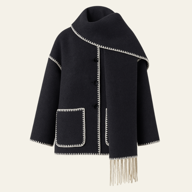 Cappotto in lana Sevilla con sciarpa