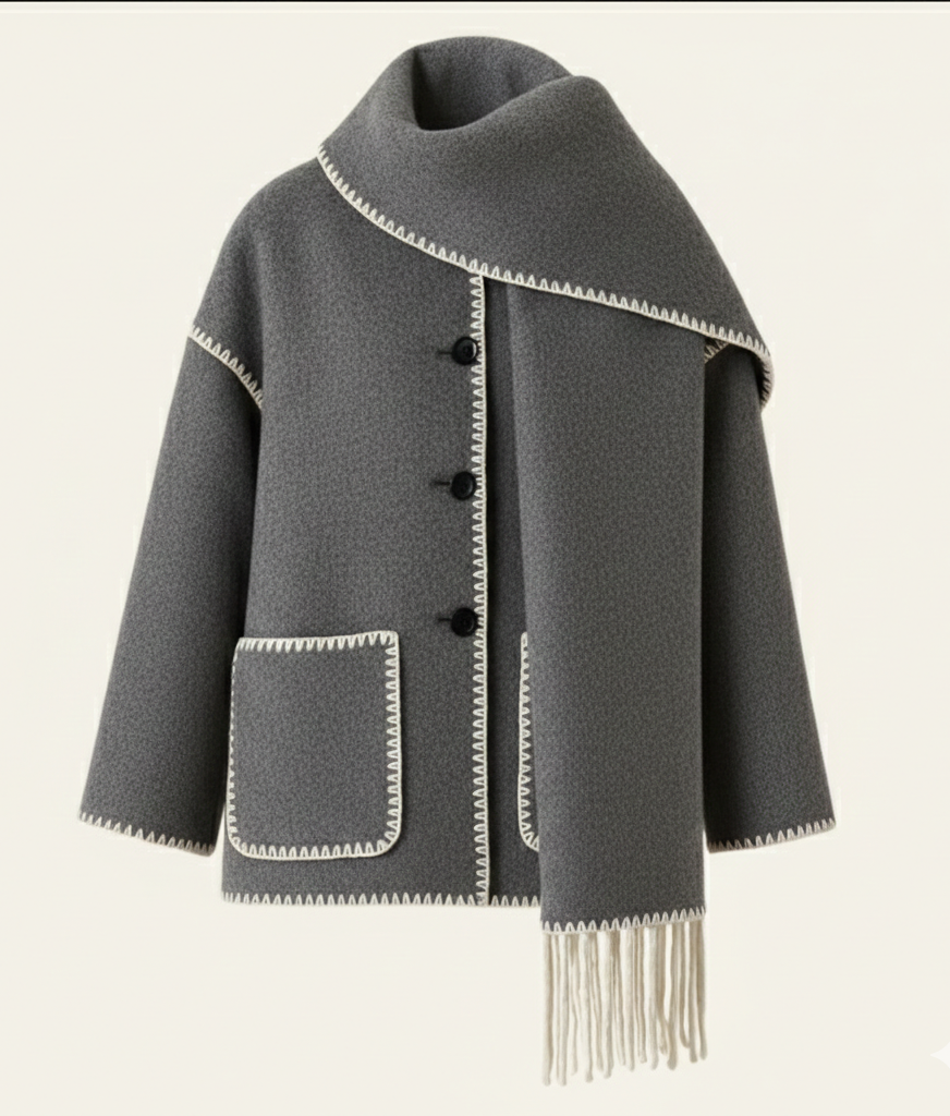Cappotto in lana Sevilla con sciarpa