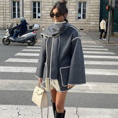 Cappotto in lana Sevilla con sciarpa