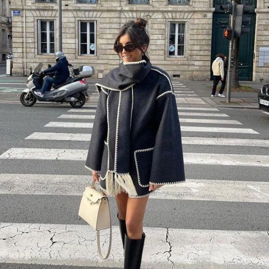 Cappotto in lana Sevilla con sciarpa