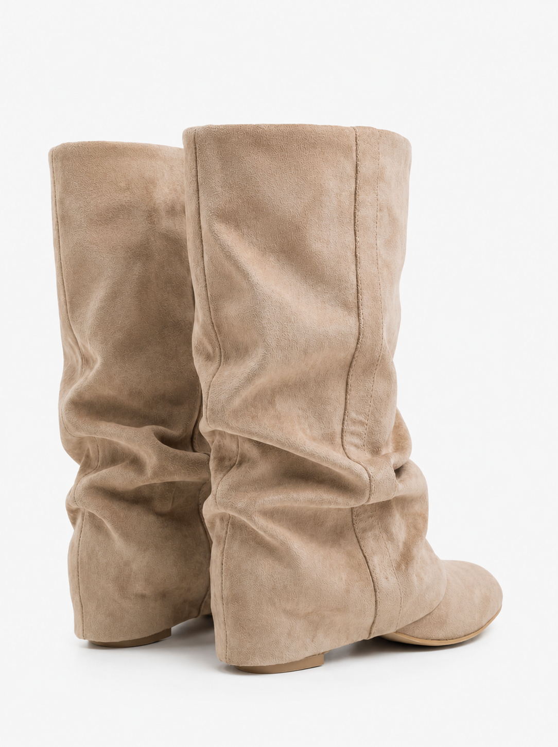 Stivali Emilia Slouchy in Camoscio – Beige