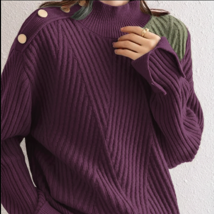 Maglione Sofia a Costine con Bottoni
