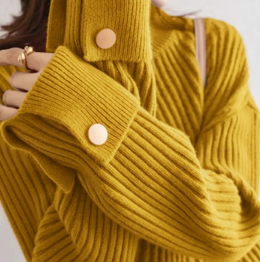 Maglione Sofia a Costine con Bottoni