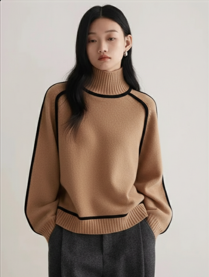Maglione a Collo Alto a Contrasto Torino