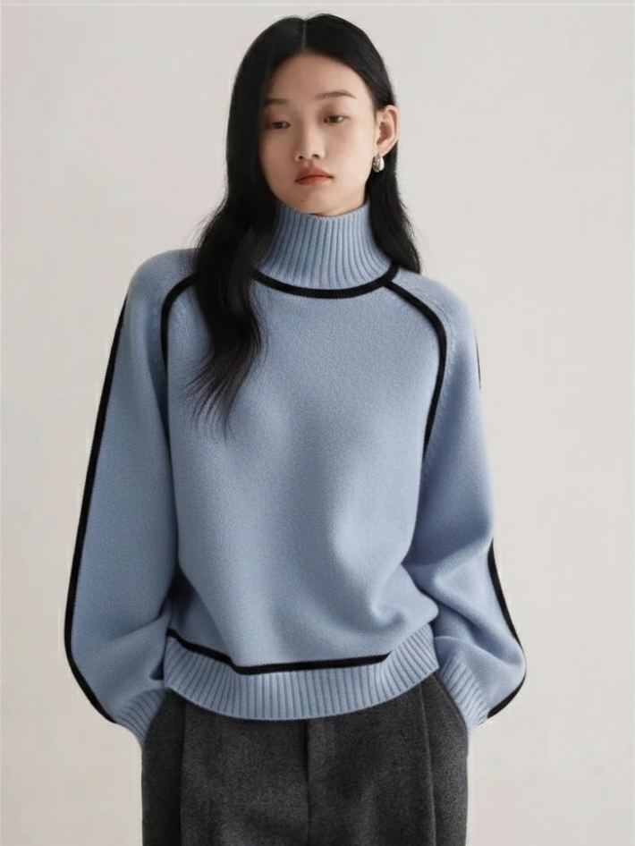 Maglione a Collo Alto a Contrasto Torino