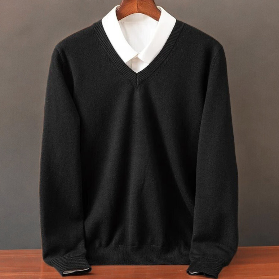 Maglione scollo a V in Cashmere Olympia