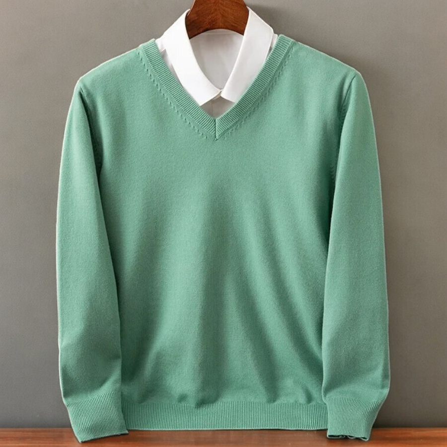Maglione scollo a V in Cashmere Olympia