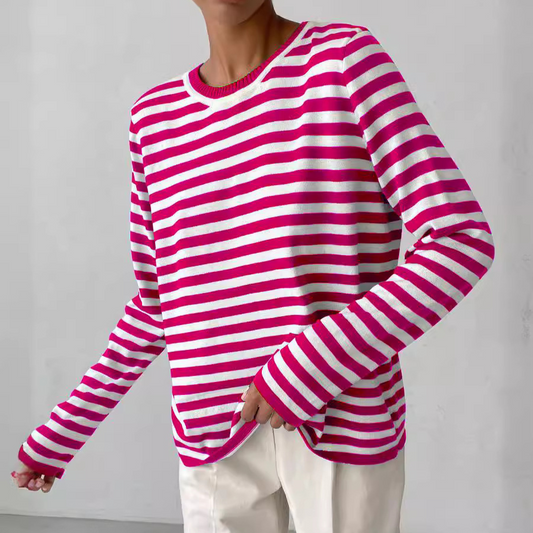 Maglia a maniche lunghe a righe in cotone Emilia