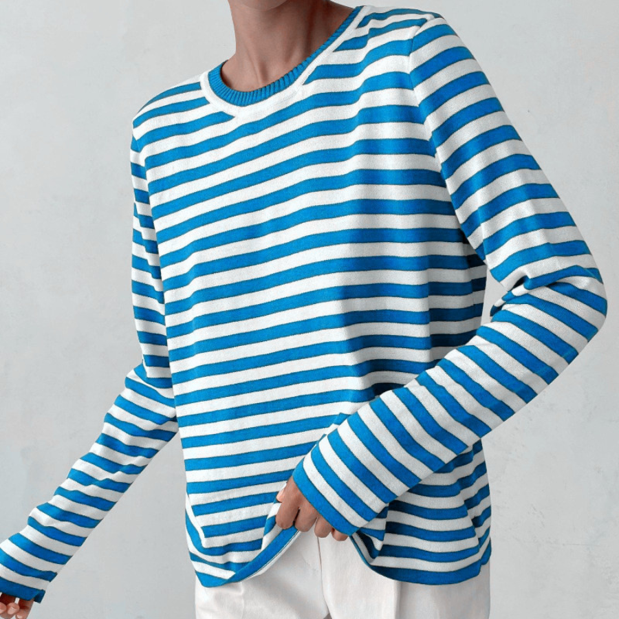 Maglia a maniche lunghe a righe in cotone Emilia