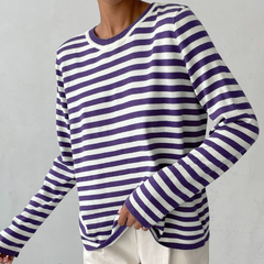 Maglia a maniche lunghe a righe in cotone Emilia